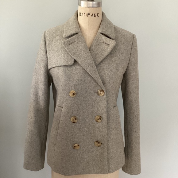 J. Crew Melton Wool Gray Short Pea Coat Size 2 - Picture 15 of 15